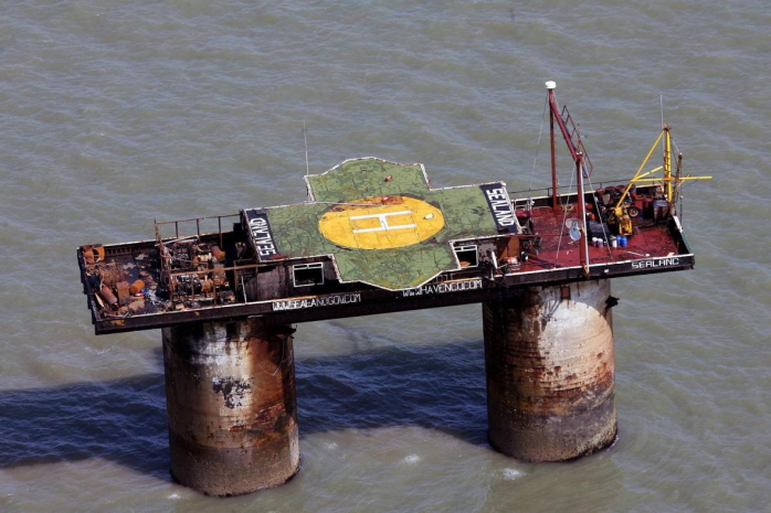 Sealand from the air post fire